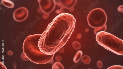 Microscopic View of Red Blood Cells in Circulation