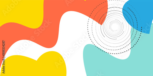 Abstract geometric pop art background with wave pattern. Vector pattern. overlay geometric design of trendy Memphis 80s-90s style