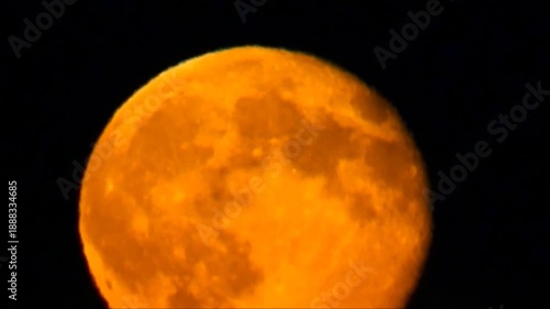 Time lapse full moon rice with aircraft 