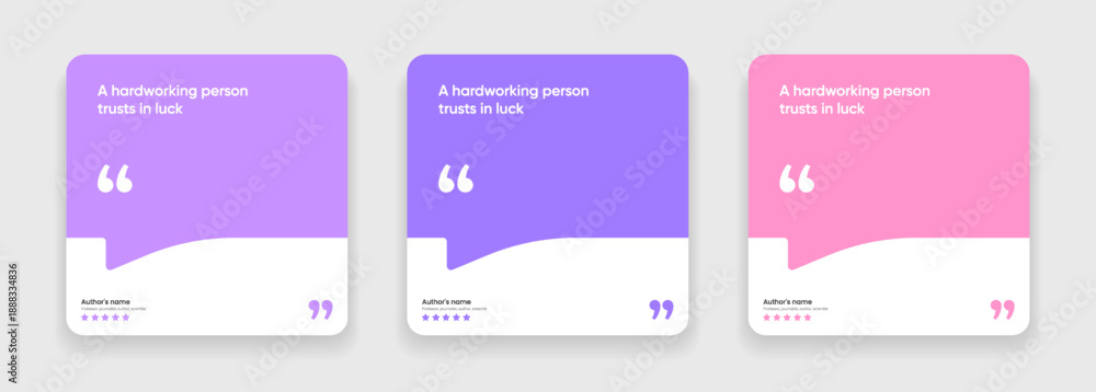 Fototapeta premium 3D bubble testimonial banner, quote, infographic. Social media post template designs for quotes. Empty speech bubbles, quote bubbles and text box. Vector Illustration EPS10.