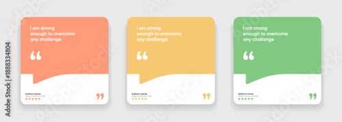 3D bubble testimonial banner, quote, infographic. Social media post template designs for quotes. Empty speech bubbles, quote bubbles and text box. Vector Illustration EPS10.