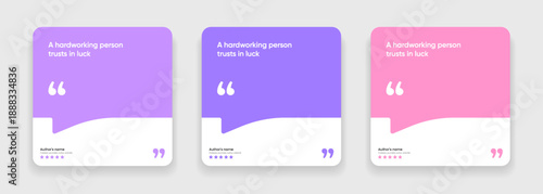 3D bubble testimonial banner, quote, infographic. Social media post template designs for quotes. Empty speech bubbles, quote bubbles and text box. Vector Illustration EPS10.