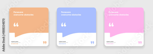 3D bubble testimonial banner, quote, infographic. Social media post template designs for quotes. Empty speech bubbles, quote bubbles and text box. Vector Illustration EPS10.