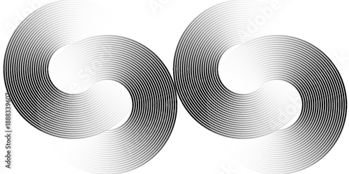 Black mascara circular texture, brush stroke isolated on white background