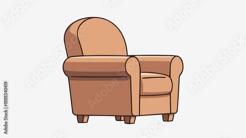 Comfortable Armchair Isolated on White Background.