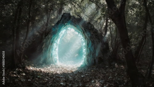 Mystical Portal in Enchanted Forest.