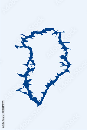 Minimal Greenland ice crack silhouette background 