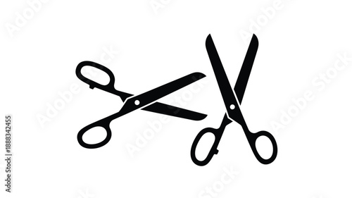 Black scissors depicted in a simple striking silhouette
