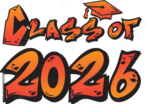 a2 Graffiti Class of 2026orange