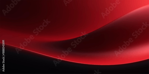 Artistic red abstract background featuring soft flowing waves and futuristic light lines in a motion design illustration for a silk texture backdrop