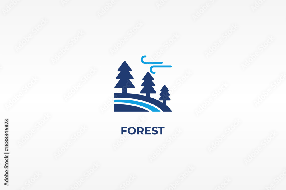 Fototapeta premium FOREST vector, icon or logo sign isolated symbol illustration
