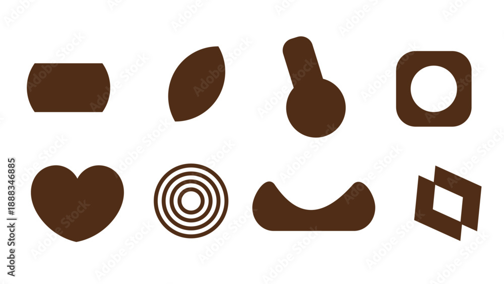 Fototapeta premium chocolate element. Chocolate shapes. Chocolate vector illustration shapes.