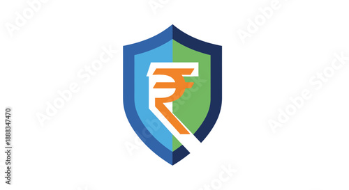 Indian Vector Shield Icon Representing Financial Security and Protection in a Modern Indian Context