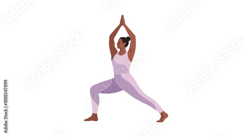 Woman demonstrating yoga pose, embracing tranquility and wellness.