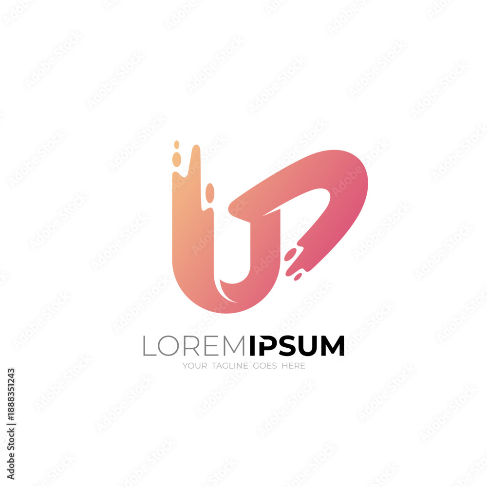 Obraz premium U and D logo design company, letter U and D design swoosh