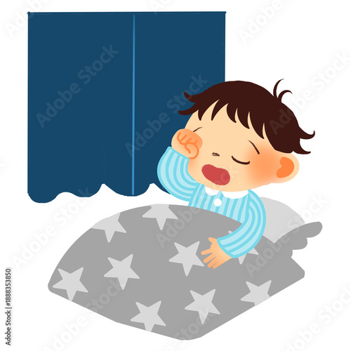 Fotografija Kids daily routine illustration – going to bed