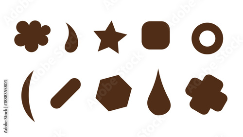chocolate element. Chocolate shapes. Chocolate vector illustration shapes.