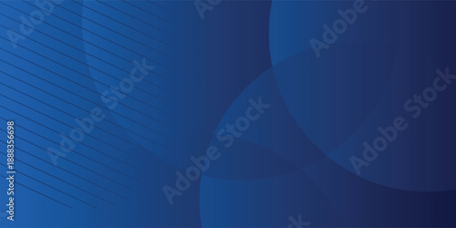 Abstract blue glowing geometric lines on dark blue background. Modern shiny blue circle lines pattern