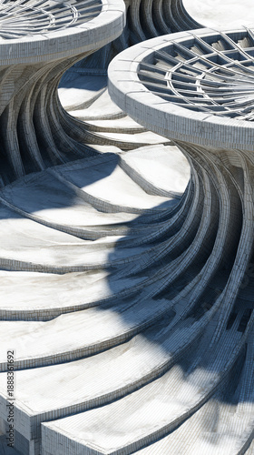 Wallpaper Mural Abstract Concrete Architecture With Curved Lines And Shadows Torontodigital.ca