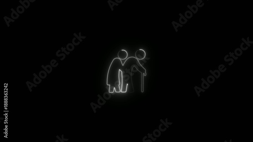 Фотография Elderly woman assisting elderly man with cane senior people