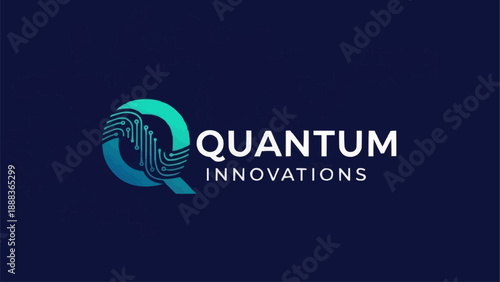 Quantum Innovations Logo with Fingerprint and Circuitry.