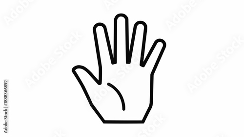 Open hand icon with five fingers extended and palm visible.