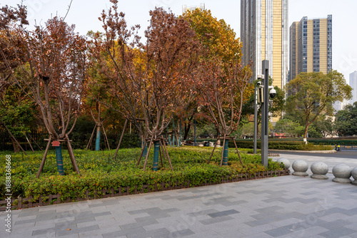 Billede på lærred China Guangzhou City Plaza, built-up city center