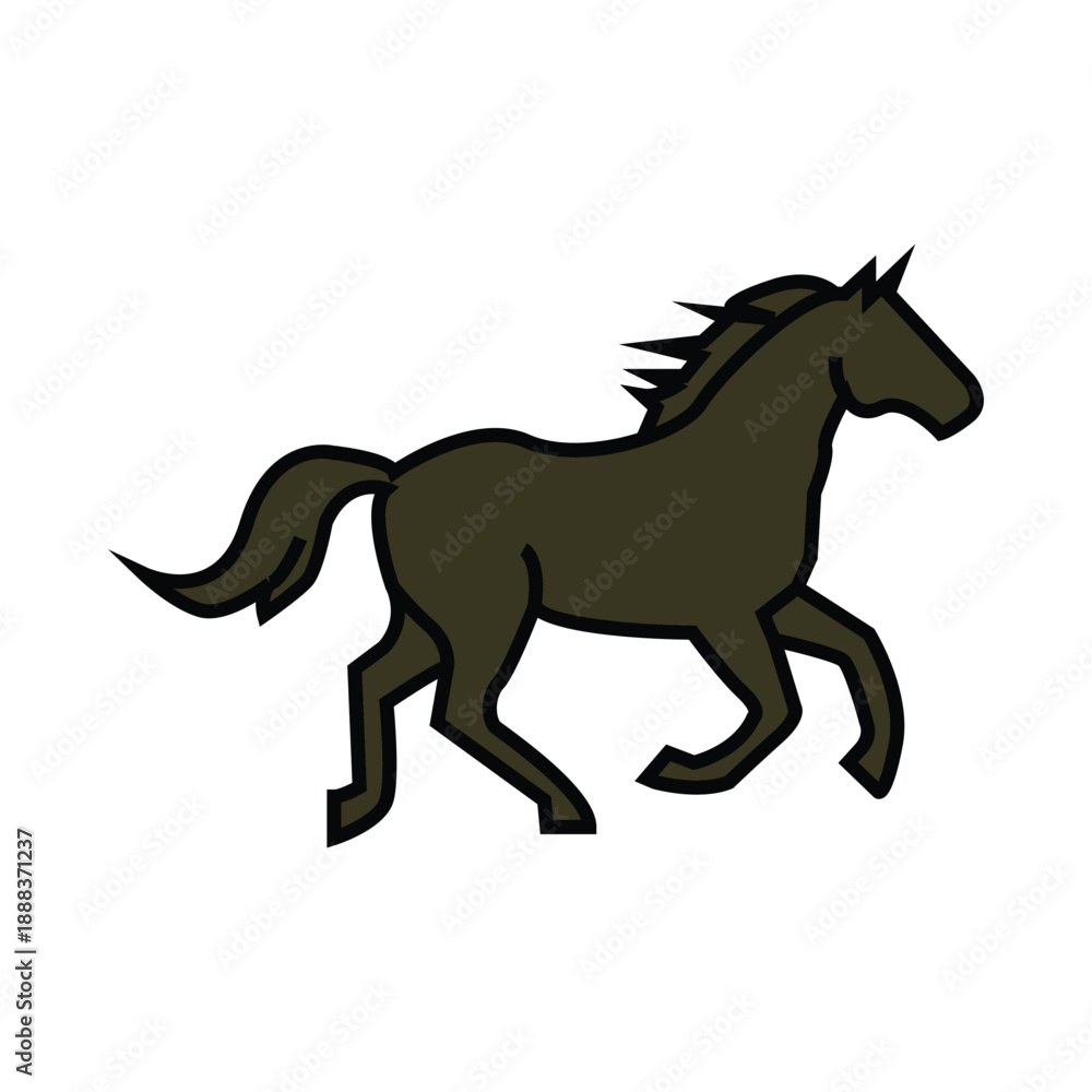 Obraz premium Horse icon side view