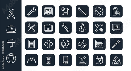 Collection of isolated vector icons representing various concepts