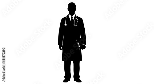 A doctor stands confidently in a medical setting with a stethoscope.