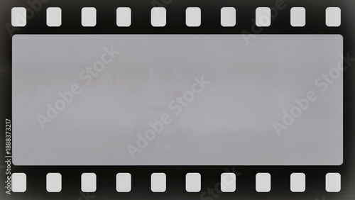 retro film strip overlay with empty center frame and smooth vignette edges, minimal movie matte border, high resolution transparent design