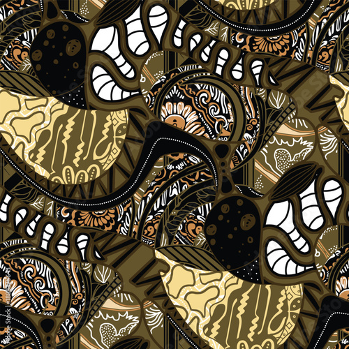 Abstract Organic Batik Inspired Seamless Textile Design