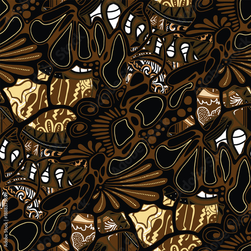 Fluid Organic Motif in Warm Brown Hues