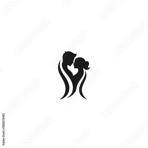 Silhouette of Couple Kissing Together.