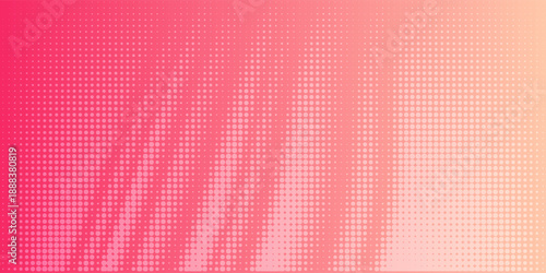 Pink orange red polka dots gradient halftone background. Pop art cartoon dot texture with comic graphic design
