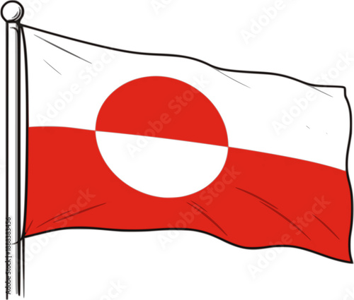 Illustration of the Flag of Greenland