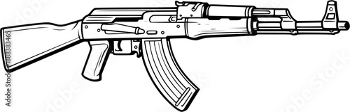 Illustration of a typical eastern european assault rifle