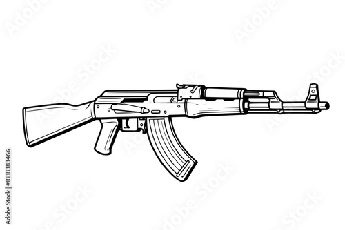 Illustration of a typical eastern european assault rifle