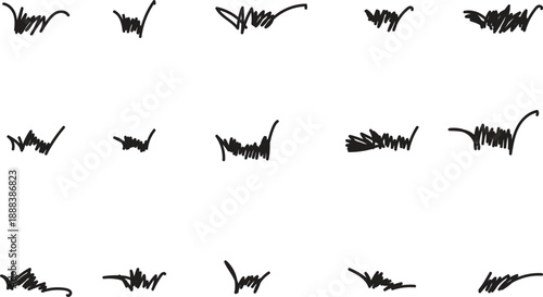 Hand drawn abstract grass blades set in monochrome style, minimalist composition with clean, bold lines for modern design