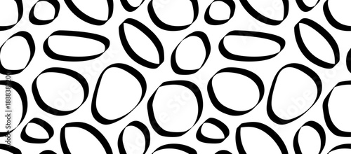 Seamless pattern with circles. Brush stroke technique. Abstract background with hand painted circles. Minimal style. Flat style 
