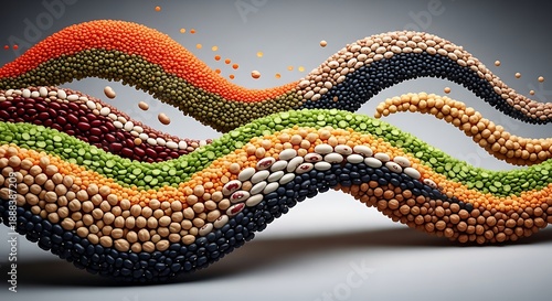 Colorful Waves of Small Round Objects.
