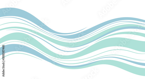 Abstract flowing wave pattern with soothing pastel blue and green tones design