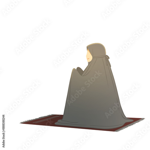 Woman Praying on Sajadah