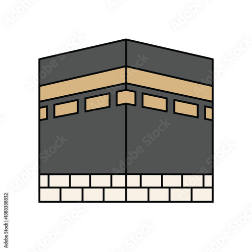 icon vector illustration of ka'bah