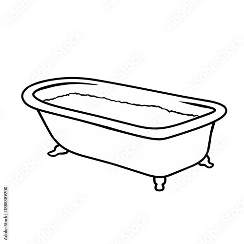 Line Clawfoot Bathtub Illustration