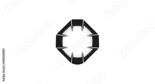 Abstract Geometric Octagonal Shape with Sharp Edges.