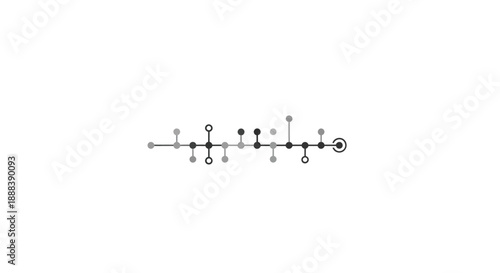 Abstract Line Graph with Connected Dots and Circles.