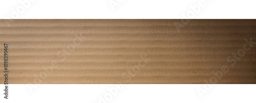 Corrugated cardboard texture on transparent background with horizontal ribbed lines vector illustration.