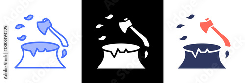 Deforestation Issue triple icon