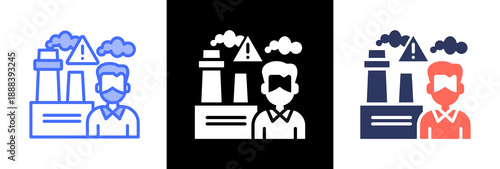 Air Pollution triple icon